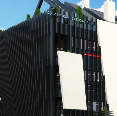 ZENGA Strommer - detal: chowane tarasy z balkonem typu żyleta / detail: covered terraces & trademark balcony razor type.