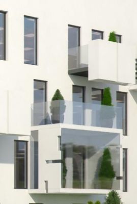 ZENGA Strommer - elewacja wsch., balkony typu klawisz i akwarium / east elevation & trademark balcony button & aquarium type.