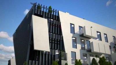 Wschodnie Skrzydło z chowanymi tarasami i balkonem typu żyleta / covered terraces & razor balcony of the East Wing. 