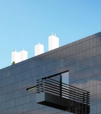  firmowy balkon typu lufa / detail: trademark balcony burrel type.