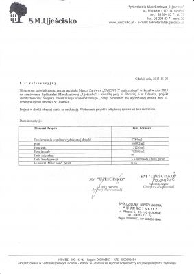Referencje inwestora / The clients recommendation.