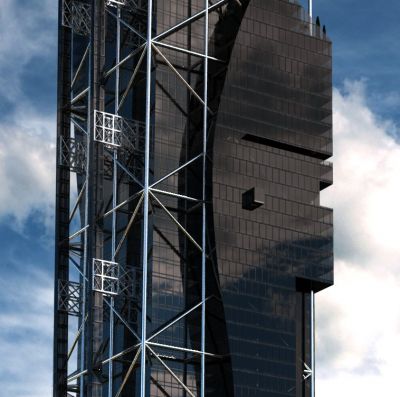 taras skylobby 64 piętra i widokowa szklana wystawka 60 piętra / 64-th floor skylobby terrace & the glass view box on 60-th floor.