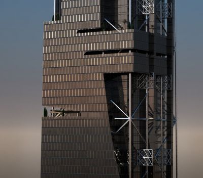 detal tarasów jako wiszących ogrodów / detail of the terraces as the pendant gardens.