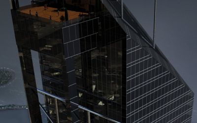 taras nad stacja dokującą szybkich wind zewnętrznych / the terrace over the outer fast lifts docking station.