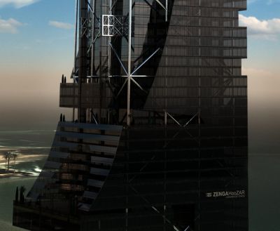 detal tarasów piętra 19 / detail of the 19-th floor terraces.