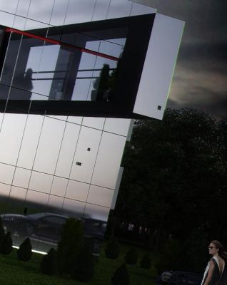 detal: balkon elewacji czołowej / frontal elevation balcony.