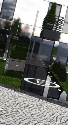 detal: wejście do budynku / detail: the entrance approach.