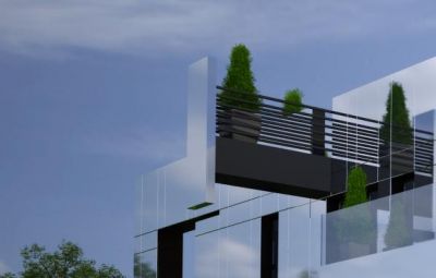 detal: balkon frontowy / detail: frontal balcony.