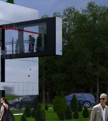 zabudowany balkon frontowy / frontal glass balcony.