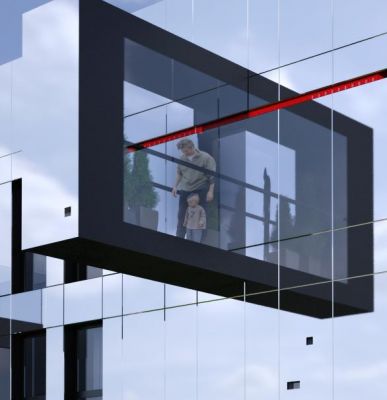 detal: akwarium elewacji frontowej / detail: frontal elevation aquarium.