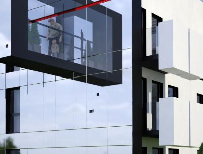 detal: akwarium elewacji frontowej / detail: frontal elevation aquarium.