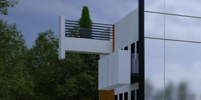 detal: balkon elewacji pn. / detail: north elevation balcony.