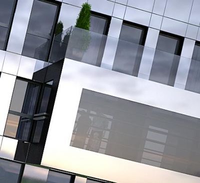 ZENGA Bombardier - detal: balkon typu monitor / detail: monitor type balcony.