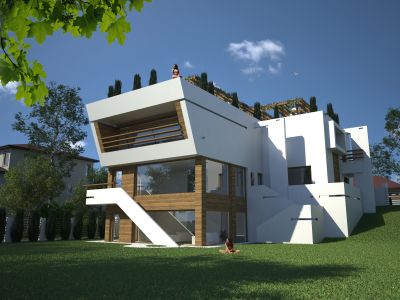 Villa ZENGA - elewacja pd.-zach. / west-south elevation.