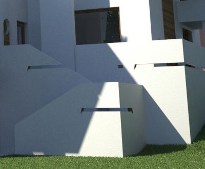 Villa ZENGA - detal: przenikające się balustrady schodów / detail: self sinking balustrades.