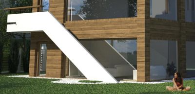 Villa ZENGA - detal: ujęcie balustrady schodów / detail: the balustrade.