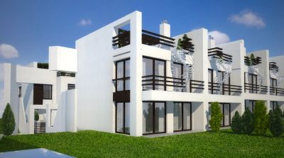 Widok od ogrodu osiedla Zenga Park / View from the garden of Zenga Park settlement