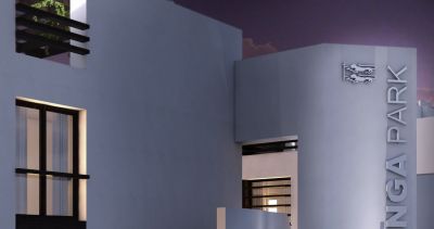 ZENGA Park - detal bramy wjazdowej / entrance gate details.