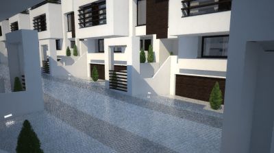 ZENGA Park - widok ze schodów na uliczkę / a view from the stairs on the street.