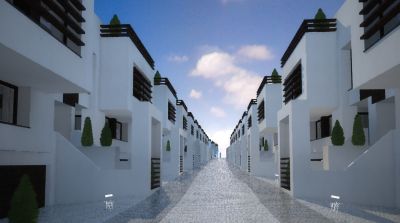 Ciąg pieszo-jezdny w postaci uliczki w stylu Starego hanzeatyckiego Miasta Gdańska / Old hanza town Gdańsk like street of Zenga Park.